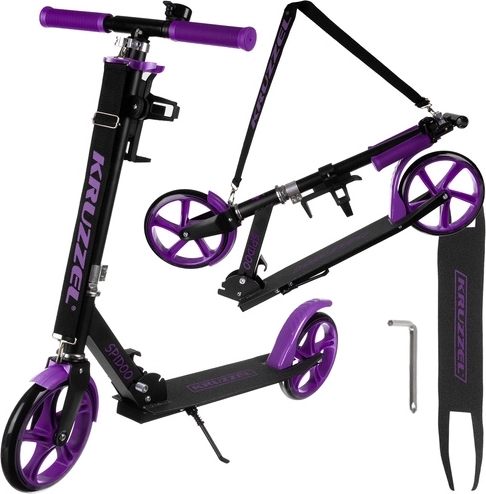 Monopattino cittadino pieghevole Spidoo KRUZZEL - 1 pezzo – Viola-nero