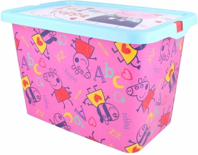 Contenitore portaoggetti con coperchio a clip Peppa Pig