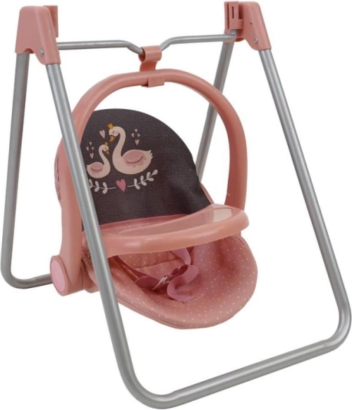 Set per bambole 3 in 1 Cigno – seggiolone, dondolino e seggiolino auto