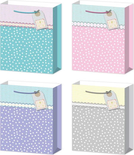 Borsa regalo M pastello con bolle