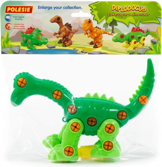 Kit di costruzione con viti dinosauro Diplodocus - 35 pezzi