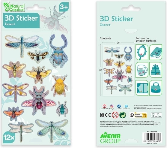 Adesivi 3D insetti