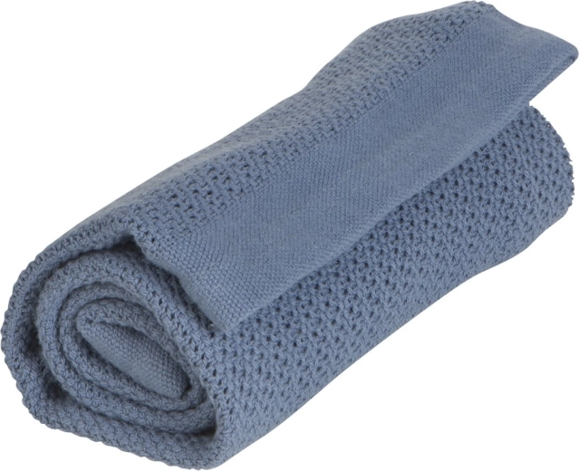 Coperta Vinter & Bloom Soft grid organic denim blue