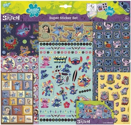 Disney Stitch super set di adesivi – 8 fogli