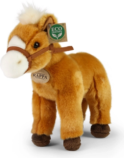 Rappa cavallo di peluche marrone in piedi 30 cm eco friendly