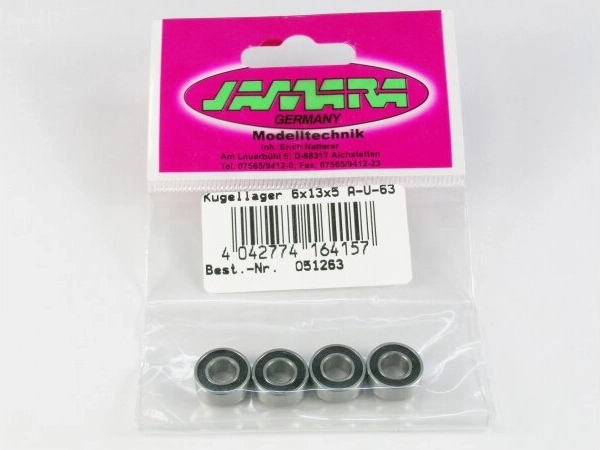 Cuscinetti a sfera Jamara 6 × 13 × 5 mm, 4 pezzi