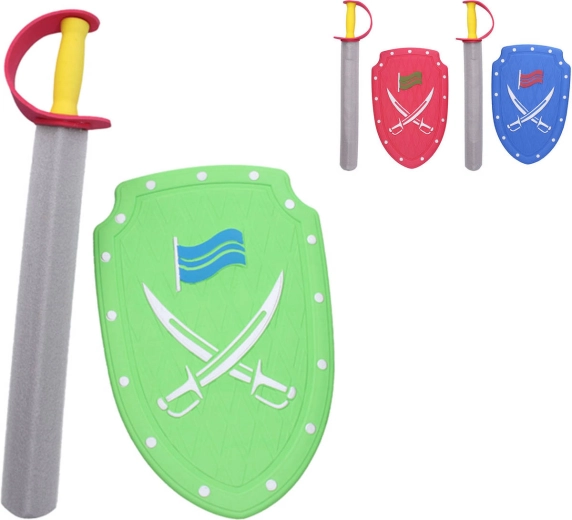 Spada e scudo in schiuma rossi 57 cm