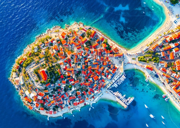 Puzzle Enjoy veduta aerea di Primošten, Croazia, 1000 pezzi