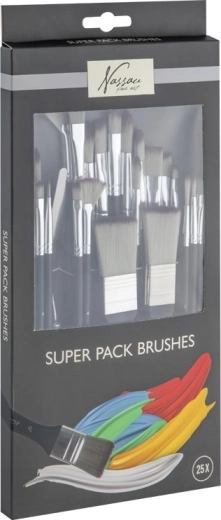 Set di pennelli da pittura NASSAU con spatola, 25 pezzi
