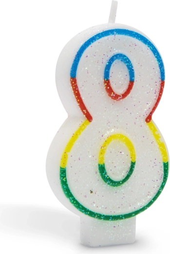 Candela per torta a forma di numero 8