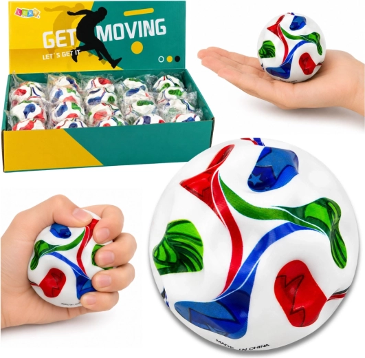 Pallina antistress in schiuma con rilievi, motivo calcio 7 cm - 1 pezzo