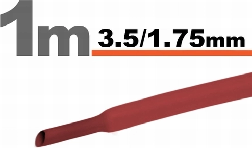 Guaina termorestringente rossa 3,5/1,75 mm