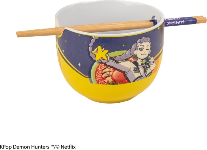 Ciotola ramen K-pop demon hunters con bacchette (Rumi superstar flavor)