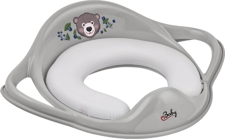 Maltex riduttore morbido per WC con maniglie The Nature Buddies Orso, grigio