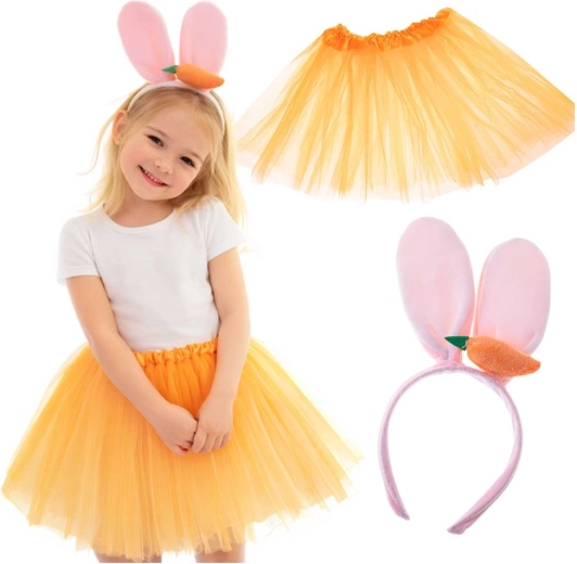 Costume da coniglietto per bambini con gonnellina in tulle e cerchietto