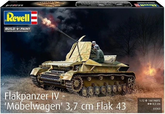 Modello in plastica del carro Flakpanzer IV 3,7 cm Flak 43 (1:72)