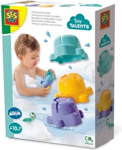 SES Creative Tiny Talents giocattoli da bagno – tartarughe impilabili
