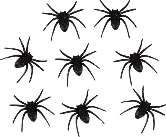 Decorazioni ragni scintillanti 6 cm – set da 8 pz