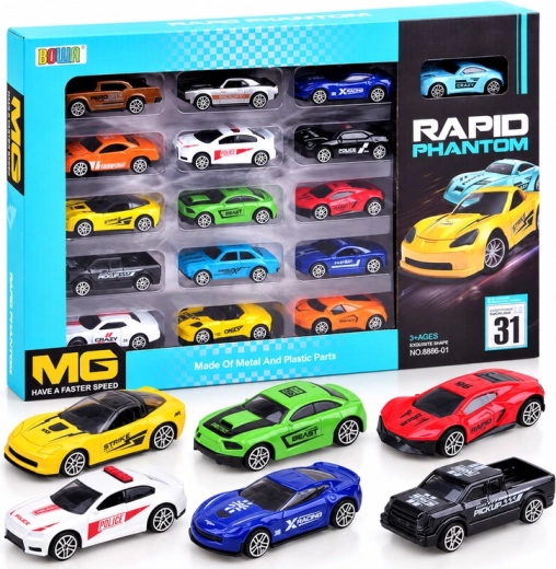 Set di 16 automobiline in metallo - 16 pezzi