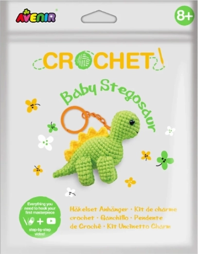 Crea il tuo portachiavi all’uncinetto piccolo stegosauro