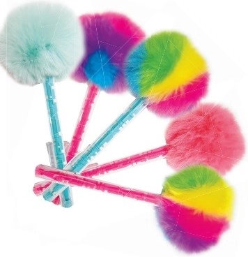 Penna a sfera con pompon colorato e gioco labirinto – 1 pz