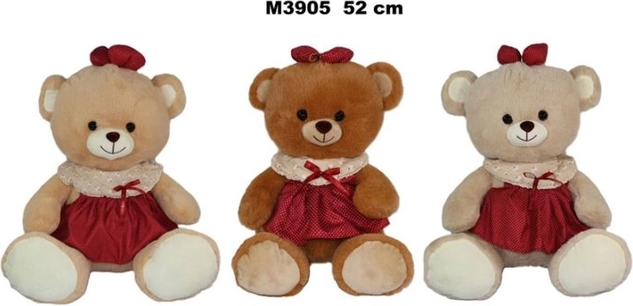 Orsetto di peluche con vestito 52 cm - 1 pezzo
