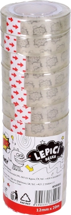 Nastro adesivo trasparente 12 mm x 20 m, 12 pezzi