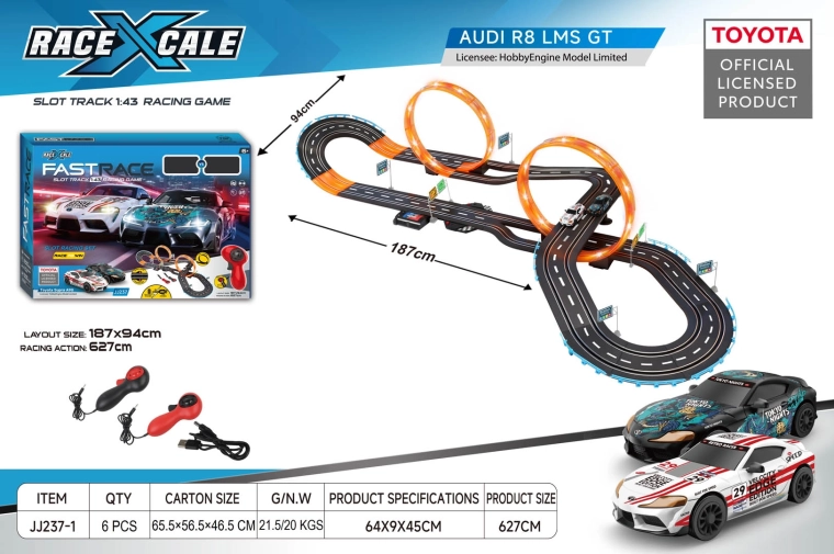 Pista da corsa telecomandata Toyota 1:43, 187 × 94 cm