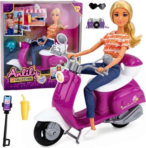 Anlily viaggiatrice sullo scooter con casco e accessori - 1 pezzo