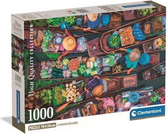 Puzzle Clementoni Mercato galleggiante thailandese da 1000 pezzi