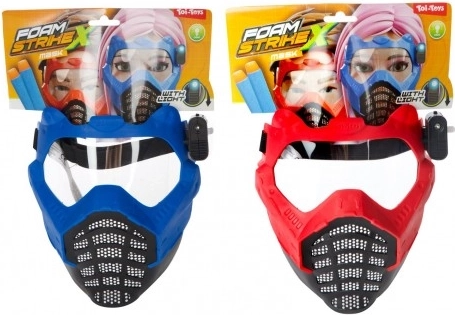 Maschera con luce in plastica 16x19 cm a batteria, 2 colori su cartoncino, carnevale