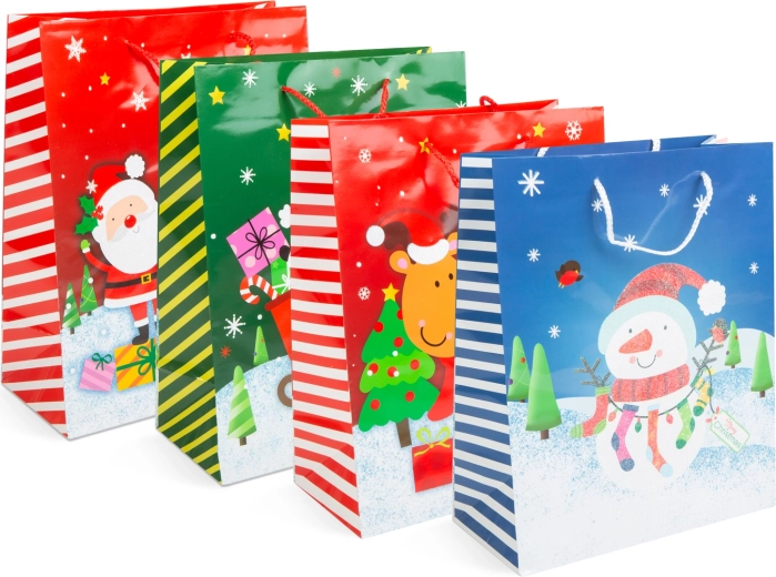 Borsa regalo natalizia per bottiglia - 1 pezzo