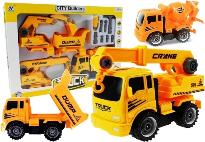Set di veicoli da cantiere smontabili