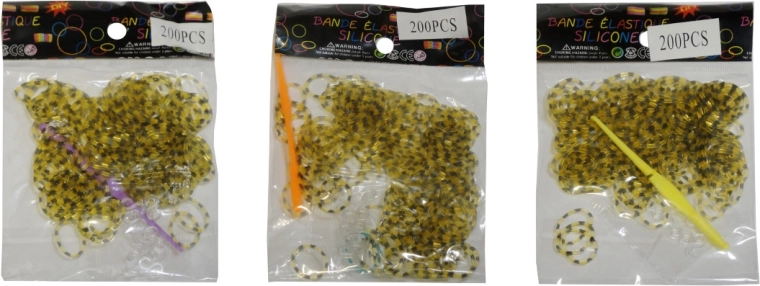 Set di elastici con motivo leopardato – 200 pezzi