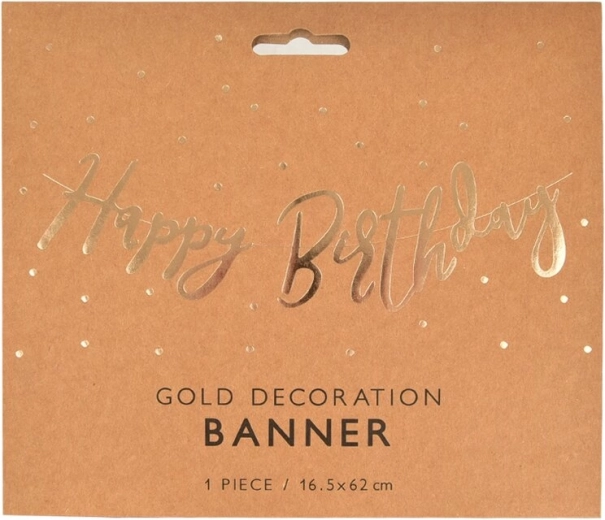 Ghirlanda di carta dorata Happy Birthday