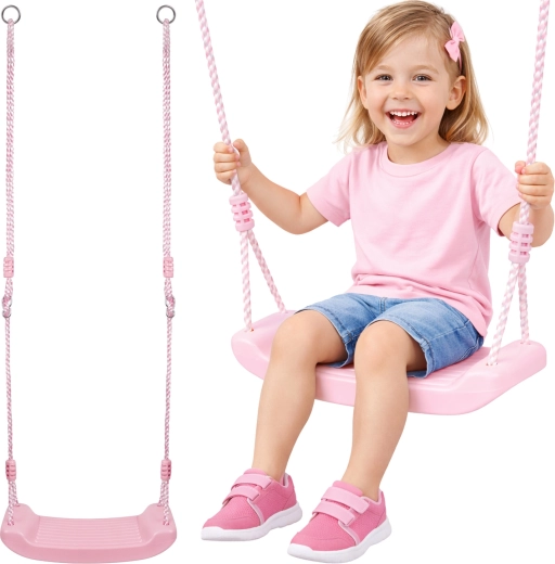 Altalena in plastica per bambini KRUZZEL rosa