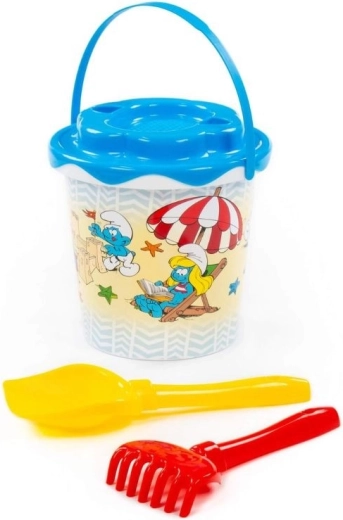 Set da sabbia Puffi secchiello con setaccio Sole