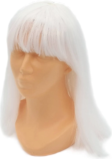 Parrucca di carnevale con lunghi capelli bianchi - 1 pezzo