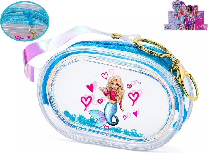 Portamonete olografico per bambini Mermaid Stars 8,5 cm