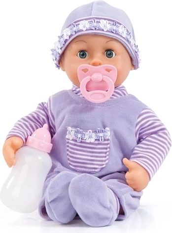 Bambola interattiva neonata Bayer Design First Words viola 38 cm