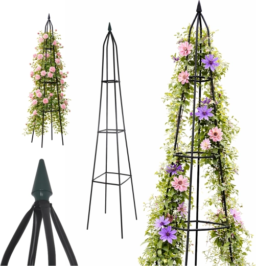 pergola da giardino in metallo – supporto conico per piante rampicanti e rose