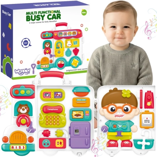 WOOPIE BABY valigetta interattiva Busy Car 3 in 1