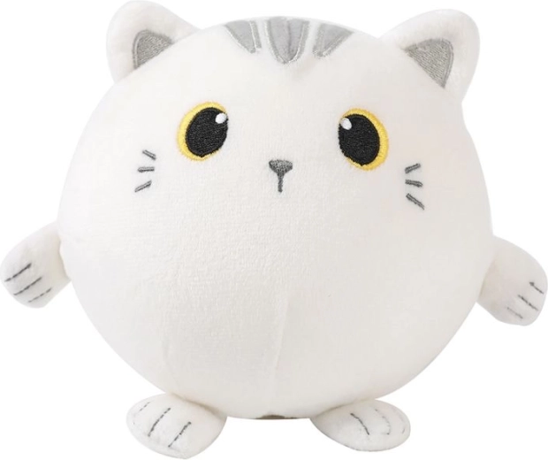 Pallina antistress in peluche a forma di gattina bianca