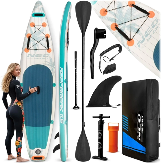 Paddleboard SUP gonfiabile Neo-Sport Reefbreak 11’6 (350 × 81 × 15 cm) – set con accessori