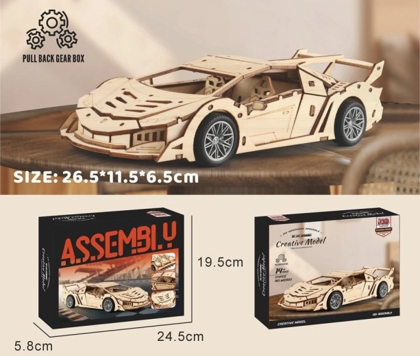 Costruzione in legno auto da corsa 26,5 cm