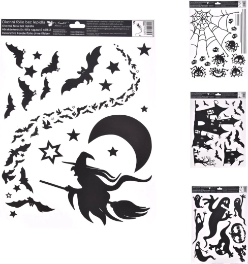 Pellicola decorativa per finestre Halloween 30 × 42 cm (mix di 4 motivi)