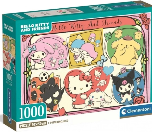 Puzzle CLEMENTONI Hello Kitty e amici – adorabile collage 1000 pezzi
