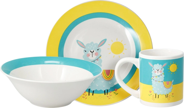 Set pappa in porcellana per bambini 3 pezzi – lama o unicorno
