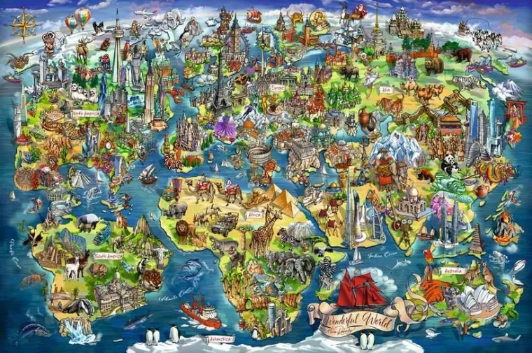 Puzzle RAVENSBURGER Mappa del mondo 5000 pezzi