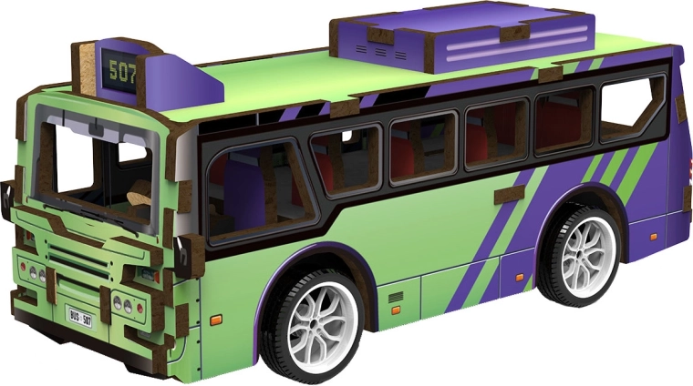2Kids Toys puzzle 3D in legno autobus